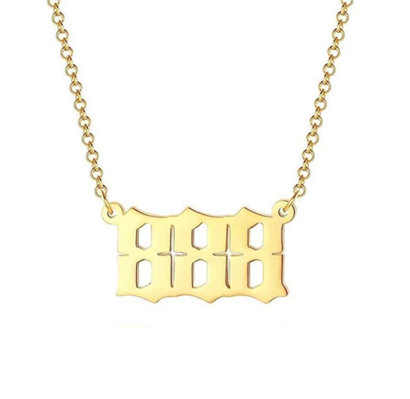 888 Angel Number Necklace 18ct Gold Vermeil – Luna Sage